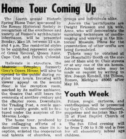 Grays Opera House - May 1974 Mention (newer photo)